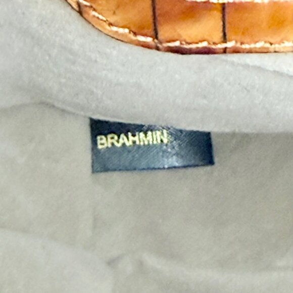 Brahmin Women's Daria Toasted Almond Croc-Embossed Leather Shoulder Bag 12x5x3 - Picture 9 of 12